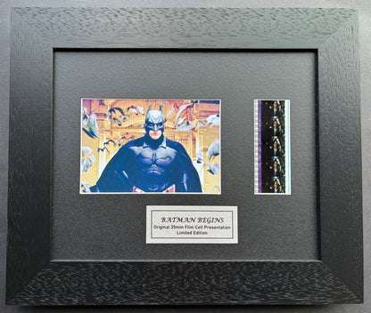 BATMAN BEGINS Original 35mm Film Cells set within Quality Wood Frame + COA v2
