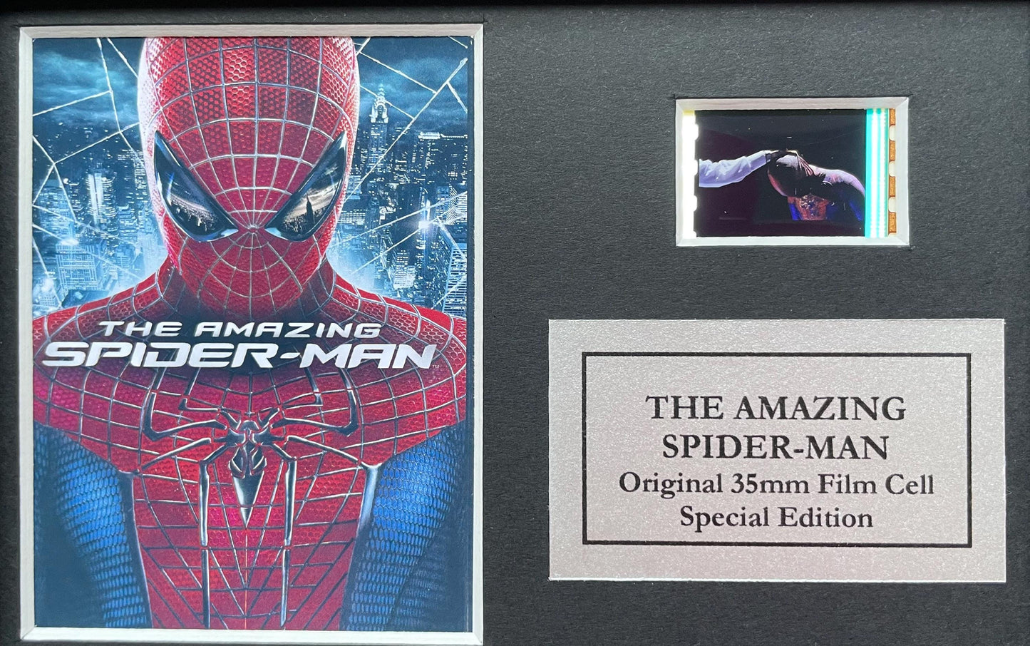 The AMAZING SPIDER-MAN Original Mini 35mm Film Cell set within Quality Wood Frame