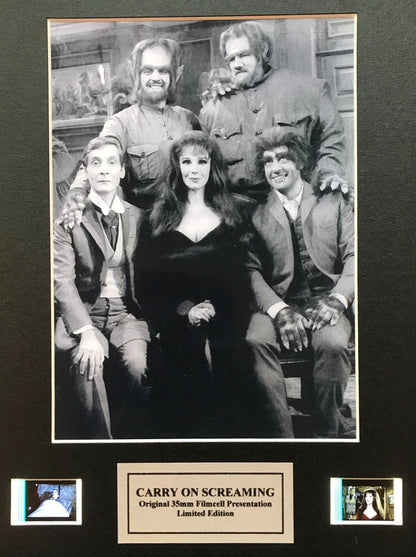 CARRY on SCREAMING Original 35mm Film Cells set within Quality Wood Frame + COA