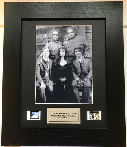 CARRY on SCREAMING Original 35mm Film Cells set within Quality Wood Frame + COA