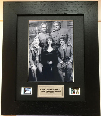 CARRY on SCREAMING Original 35mm Film Cells set within Quality Wood Frame + COA