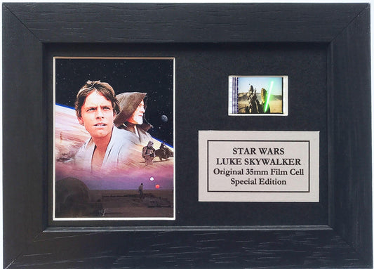 LUKE SKYWALKER Original Mini 35mm Film Cells set within Quality Wood Frame + COA