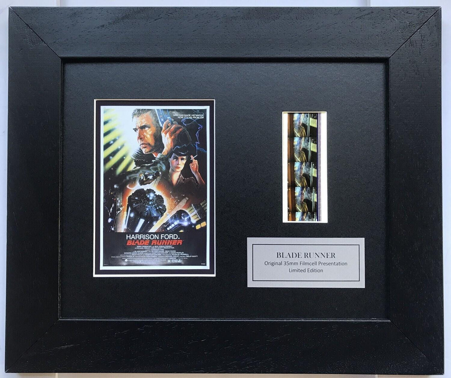 BLADE RUNNER Harrison Ford Original 35mm Film Cells set within Quality Wood Frame