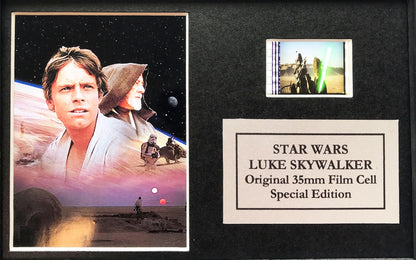 LUKE SKYWALKER Original Mini 35mm Film Cells set within Quality Wood Frame + COA