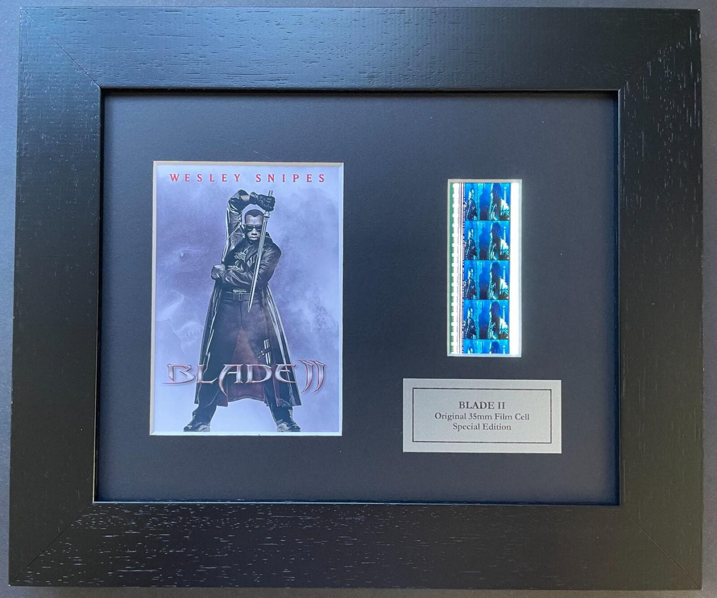BLADE Wesley Snipes Original 35mm Film Cells set within Quality Wood Frame + COA