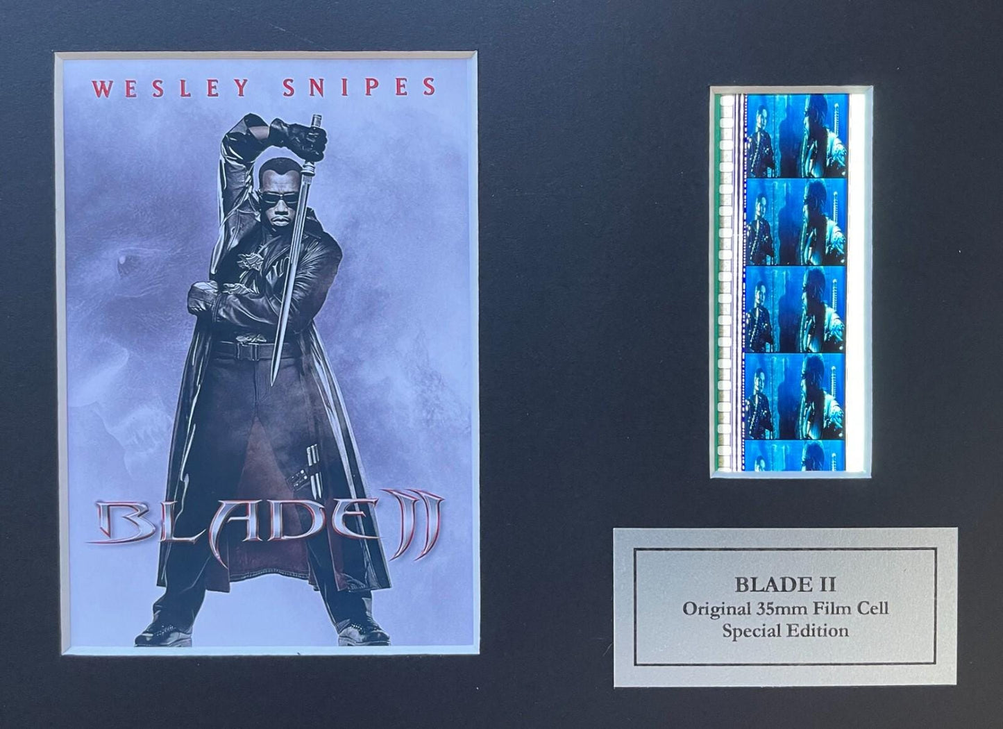 BLADE Wesley Snipes Original 35mm Film Cells set within Quality Wood Frame + COA