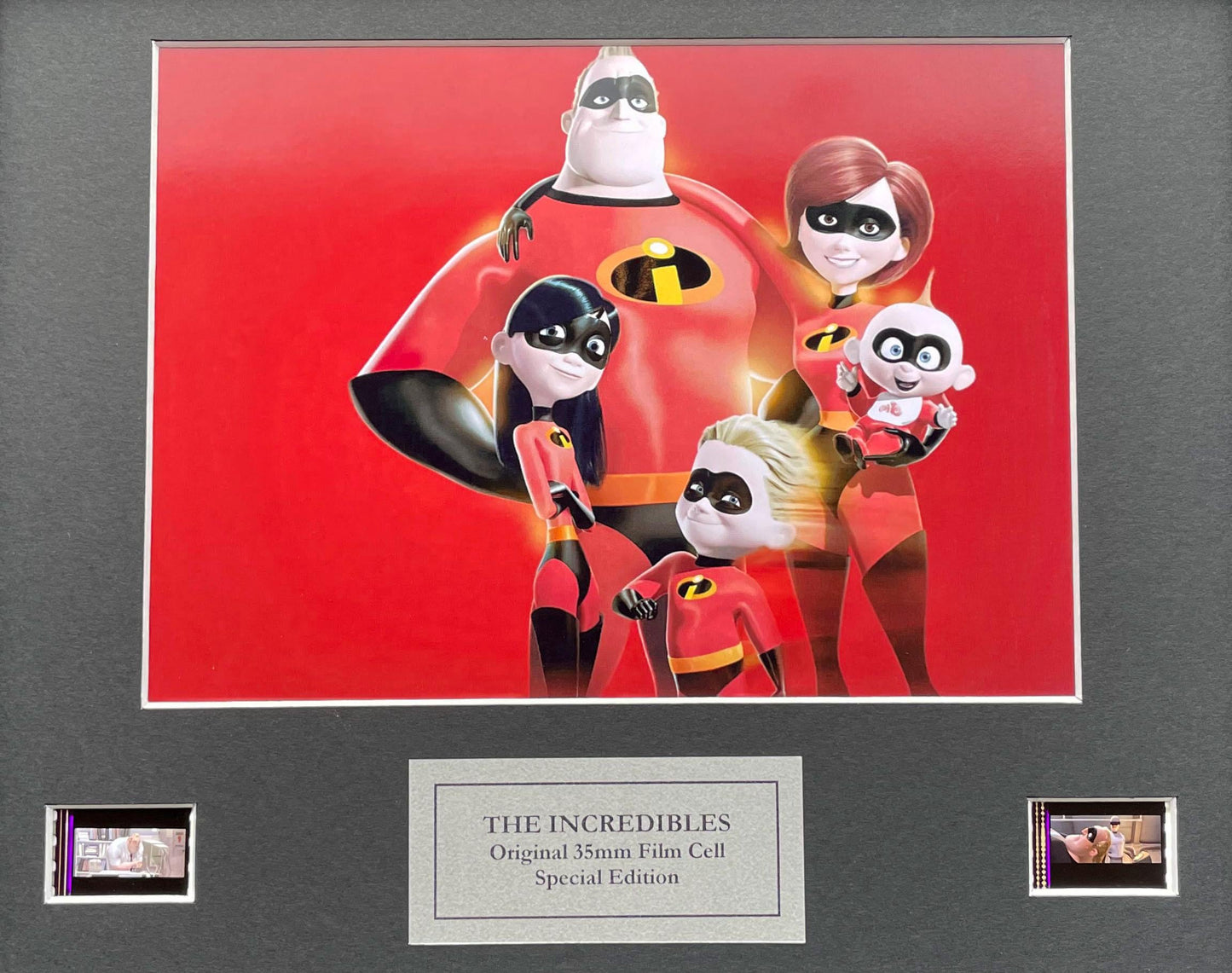 THE INCREDIBLES Original 35mm Film Cells set within Quality Wood Frame + COA