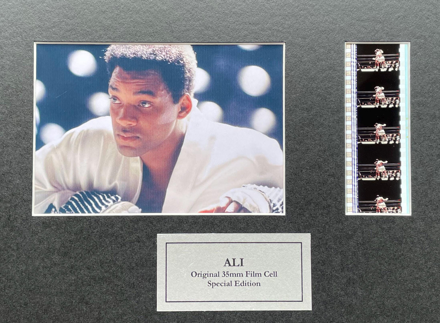ALI (WILL SMITH) Original 35mm Film Cells set within Quality Wood Frame + Coa