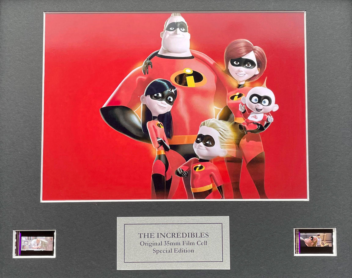 THE INCREDIBLES Original 35mm Film Cells set within Quality Wood Frame + COA