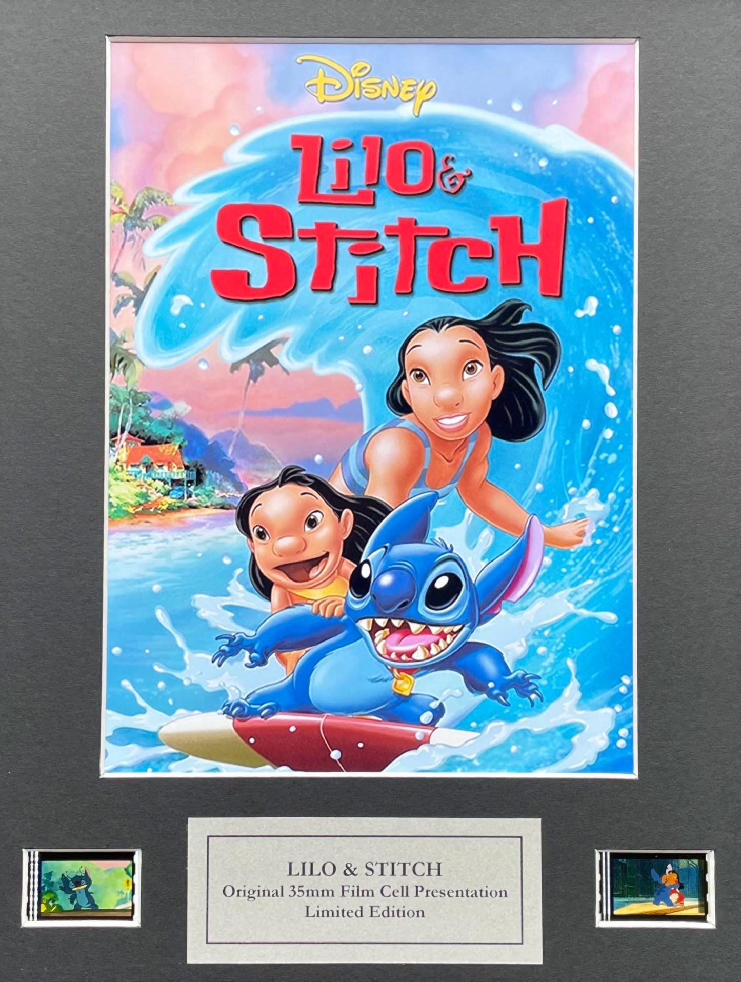 LILO & STITCH Original 35mm Film Cells set within Quality Wood Frame + COA
