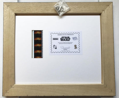 Darth Maul Signed Repro + Star Wars Original 35mm Film Cells in Quality Wood Frame