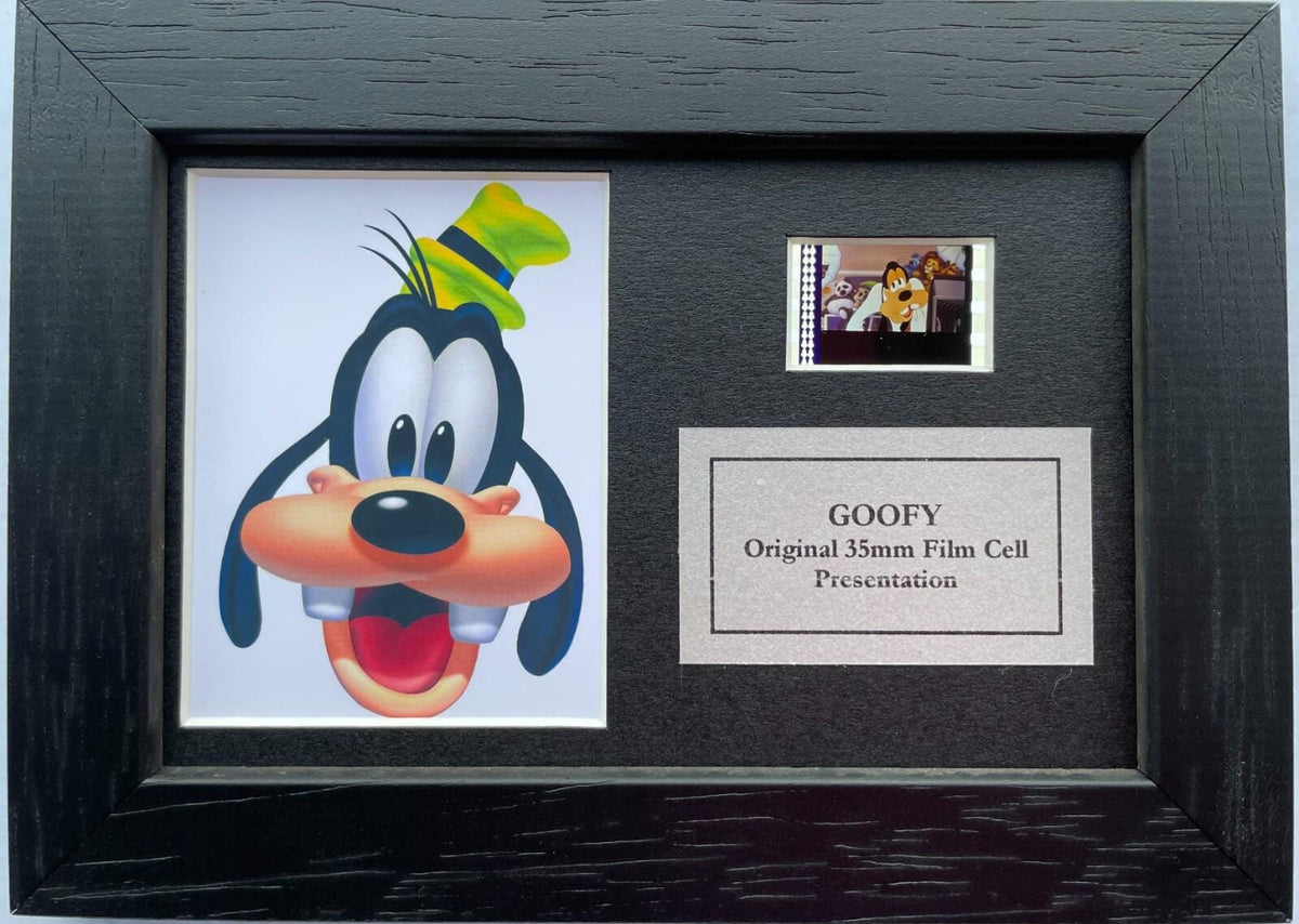 A GOOFY MOVIE Original Mini 35mm Film Cells set in Quality Wood Frame + COA