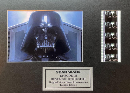 Star Wars Ep III Original 35mm Film Cells set in Quality Wood Frame + COA