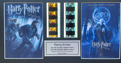 The DEATHLY HALLOWS Pt1 & Pt2 Original 35mm Film Cells set in Quality Wood Frame