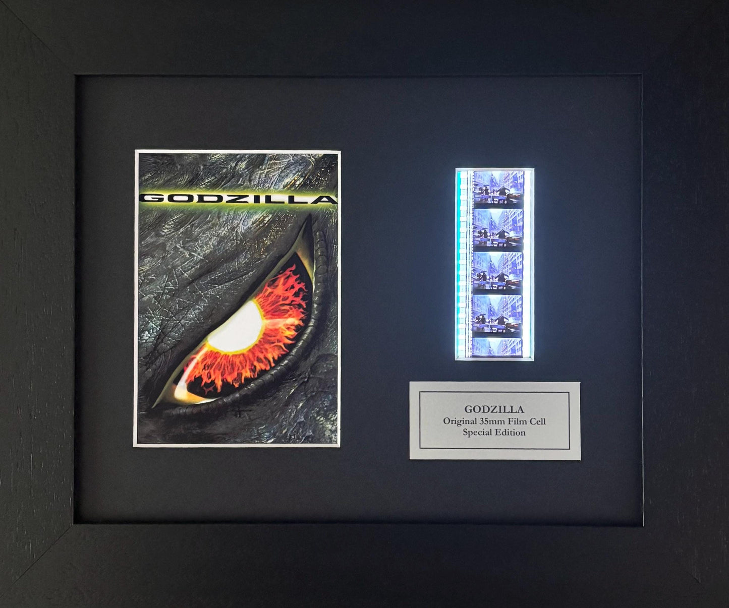 GODZILLA of 1998 Original 35mm Film Cells set in Quality Wood Frame + COA