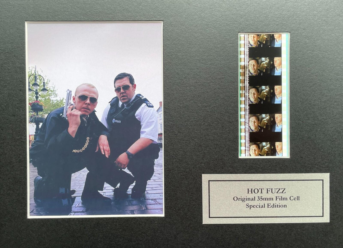 HOT FUZZ (Simon Pegg) Original 35mm Film Cells set in Quality Wood Frame + COA