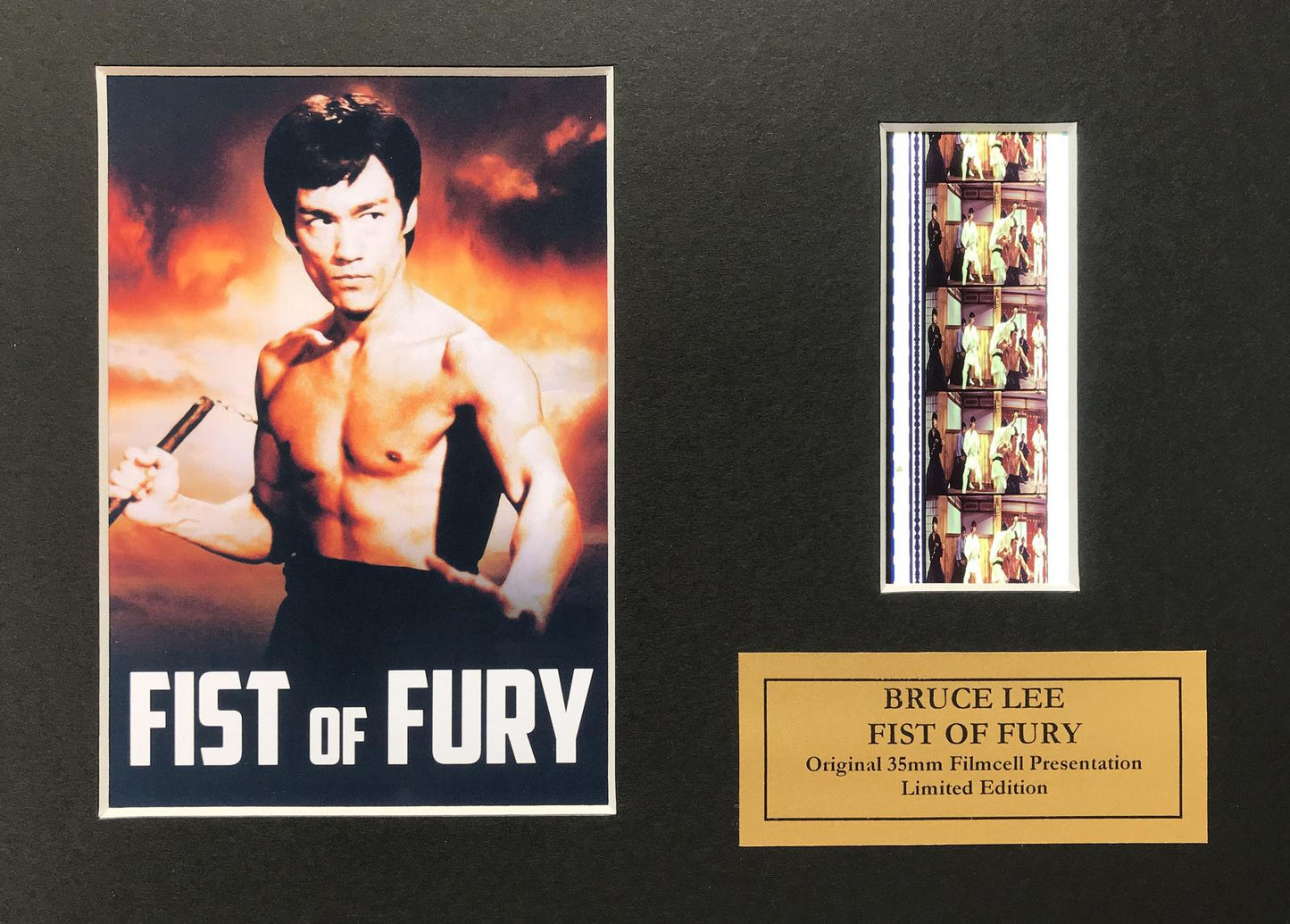BRUCE LEE Original 35mm Film Cells set within Quality Wood Frame + COA