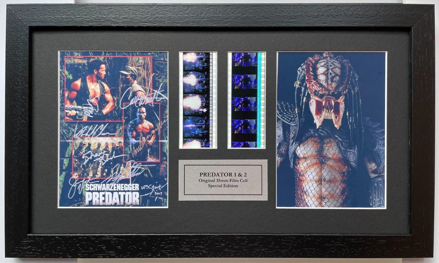 PREDATOR 1 & 2 Original 35mm Film Cells set within Quality Wood Frame + COA
