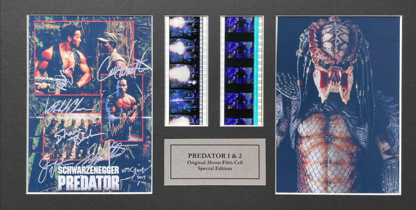 PREDATOR 1 & 2 Original 35mm Film Cells set within Quality Wood Frame + COA