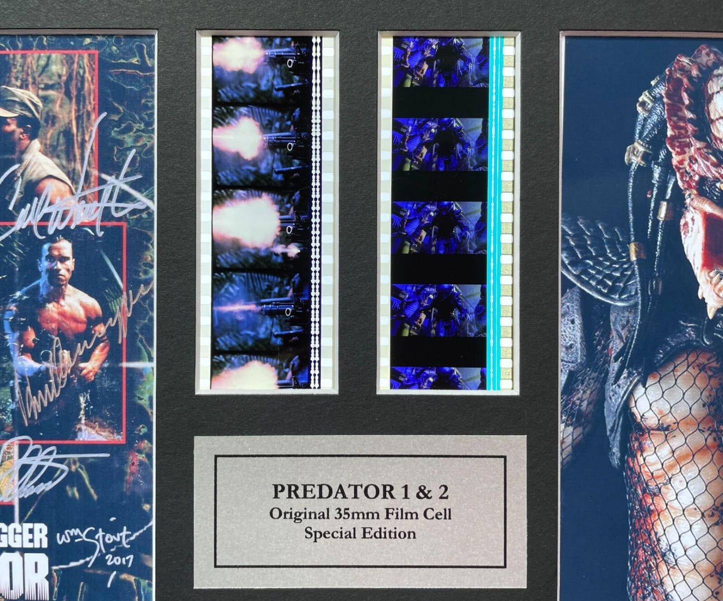 PREDATOR 1 & 2 Original 35mm Film Cells set within Quality Wood Frame + COA
