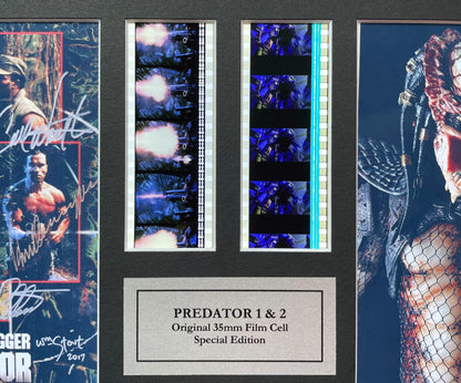 PREDATOR 1 & 2 Original 35mm Film Cells set within Quality Wood Frame + COA