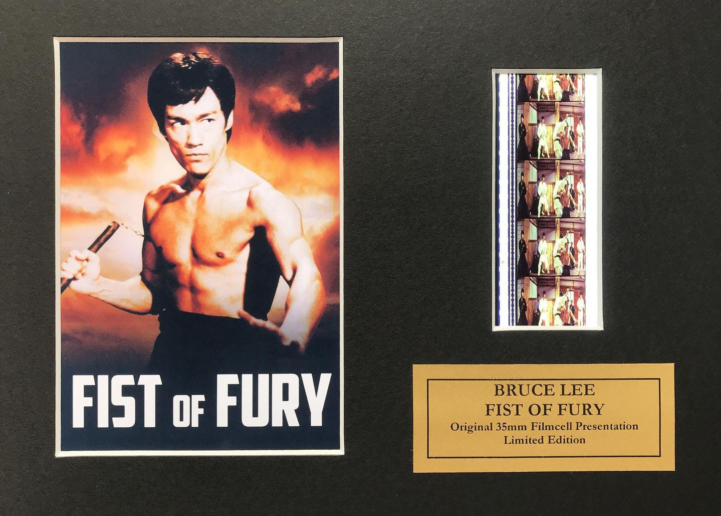 BRUCE LEE Original 35mm Film Cells set within Quality Wood Frame + COA