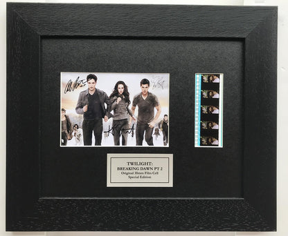 THE TWILIGHT SAGA Signed Repro + Original 35mm Film Cells in Quality Wood Frame
