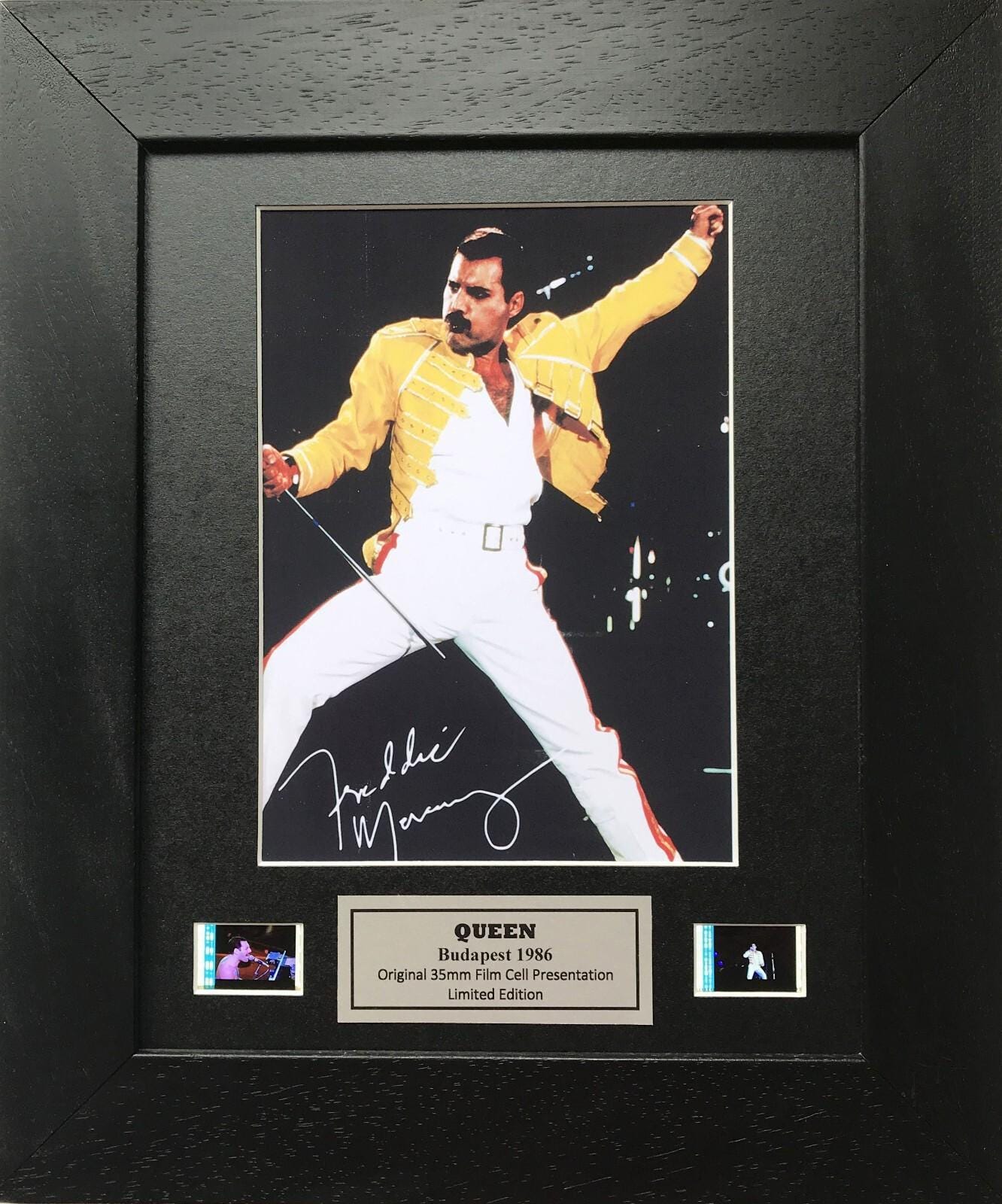 Queen FREDDIE MERCURY Original 35mm Film Cells set within Quality Wood Frame