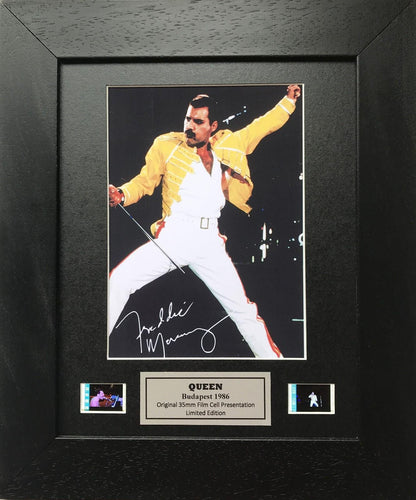 Queen FREDDIE MERCURY Original 35mm Film Cells set within Quality Wood Frame