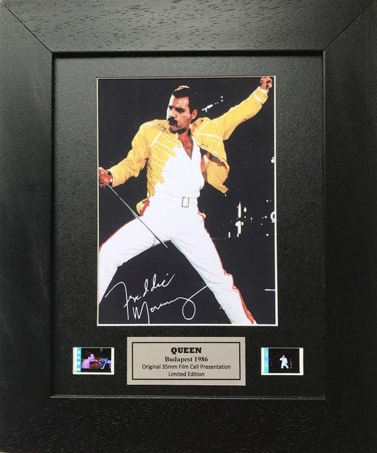 Queen FREDDIE MERCURY Original 35mm Film Cells set within Quality Wood Frame