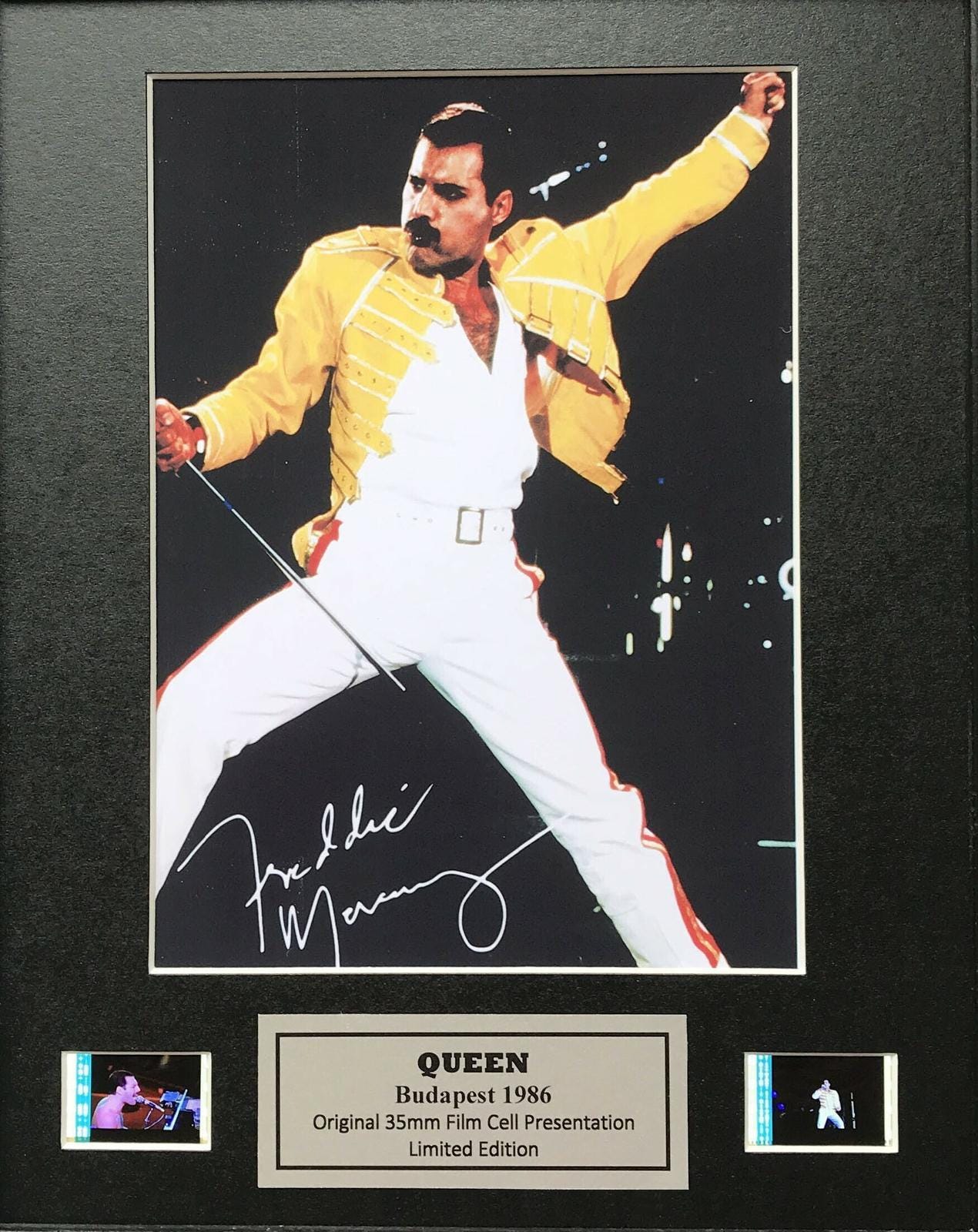 Queen FREDDIE MERCURY Original 35mm Film Cells set within Quality Wood Frame