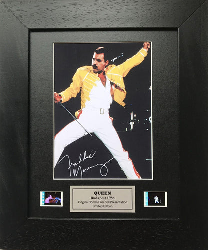 Queen FREDDIE MERCURY Original 35mm Film Cells set within Quality Wood Frame