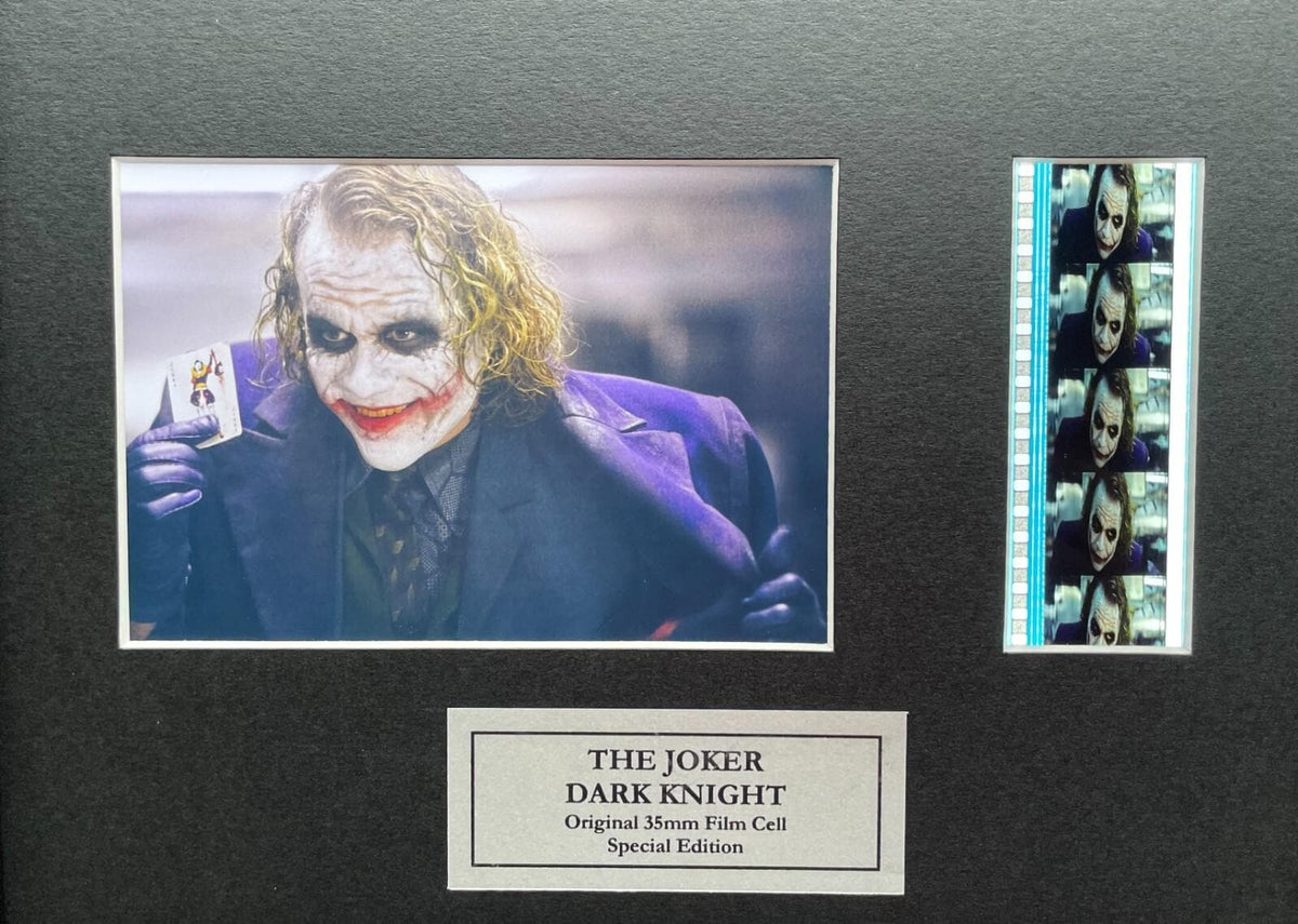 THE JOKER Dark Knight Original 35mm Film Cells set in Quality Wood Frame + COA
