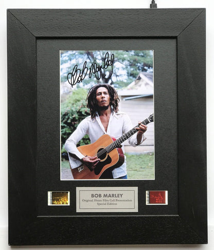 BOB MARLEY Original 35mm Film Cells set within Quality Wood Frame + COA