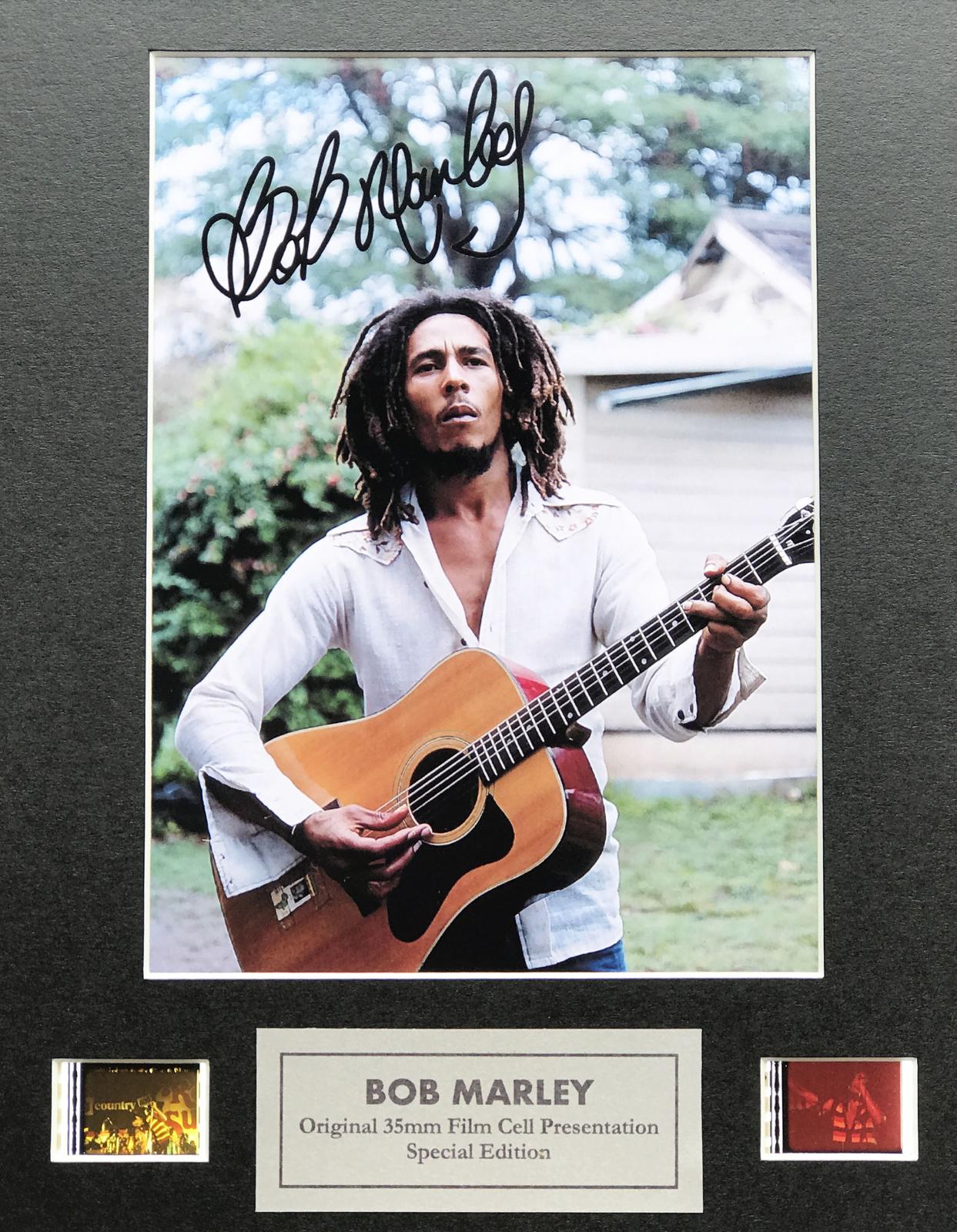 BOB MARLEY Original 35mm Film Cells set within Quality Wood Frame + COA