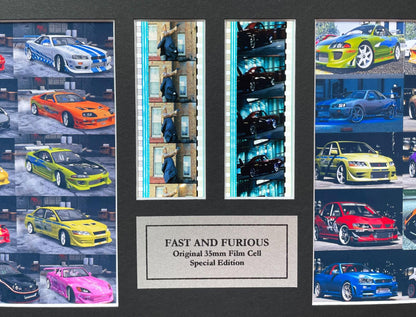 FAST & FURIOUS Original Double 35mm Film Cells set within Quality Wood Frame + COA