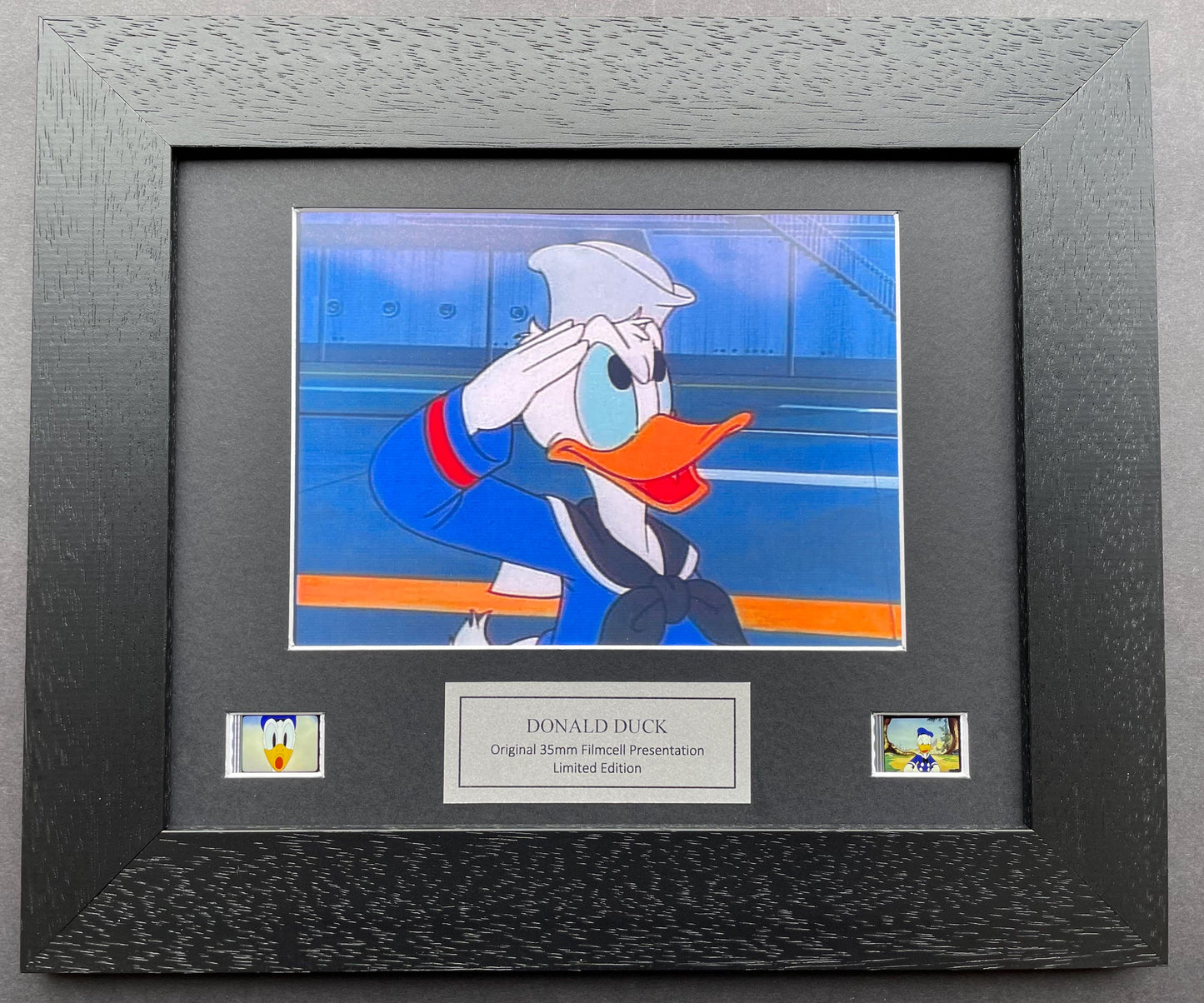 DONALD DUCK Original 35mm Film Cells set within Quality Wood Frame + COA