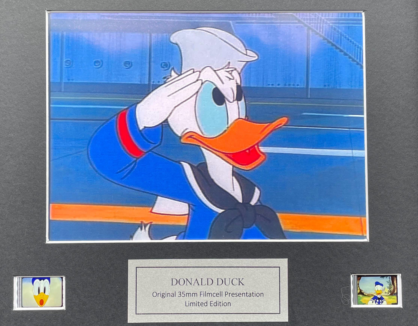 DONALD DUCK Original 35mm Film Cells set within Quality Wood Frame + COA