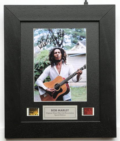 BOB MARLEY Original 35mm Film Cells set within Quality Wood Frame + COA