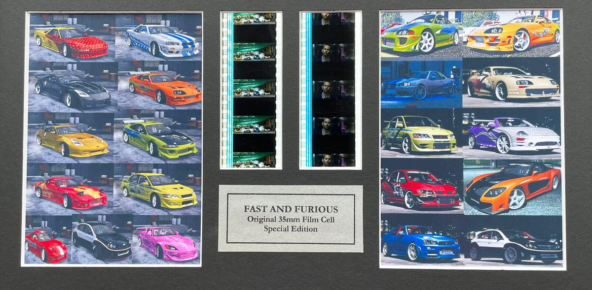 FAST & FURIOUS Original Double 35mm Film Cells set within Quality Wood Frame + COA