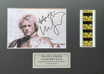A Knights Tale HEATH LEDGER Original 35mm Film Cells set in Quality Wood Frame