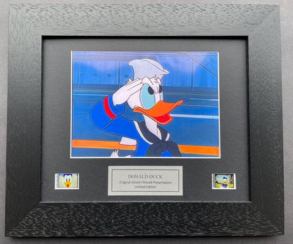DONALD DUCK Original 35mm Film Cells set within Quality Wood Frame + COA