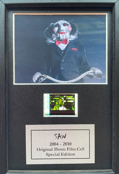 SAW Original Mini 35mm Film Cells set within Quality Wood Frame + COA