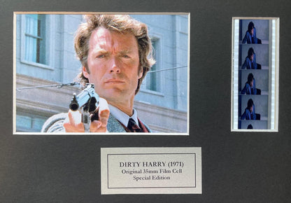 DIRTY HARRY of 1971 Original 35mm Film Cells set within Quality Wood Frame + COA