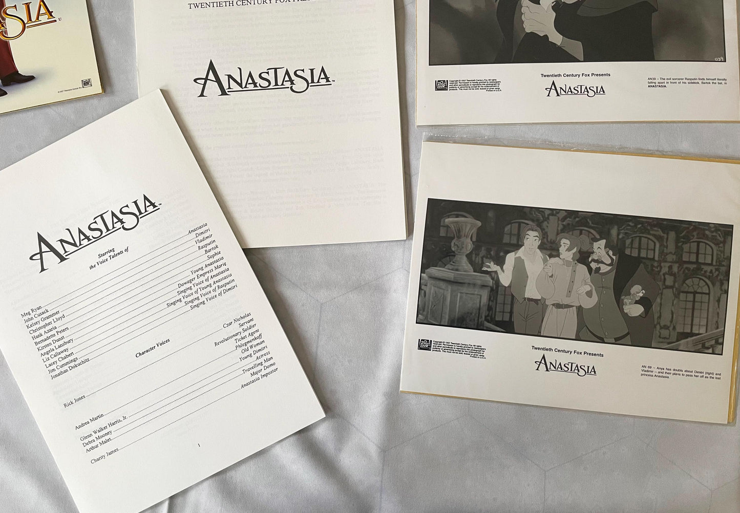 ANASTASIA 1997 Original Press Pack with 4 x Black & White Stills (Free Postage)