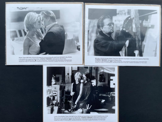 A PERFECT MURDER (1988) Original Black & White Stills x 3 + Free Shipping UK