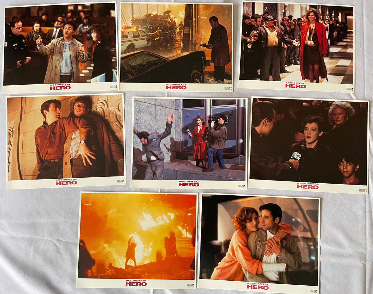 ACCIDENTAL HERO (1993) Original Lobby Cards x 8
