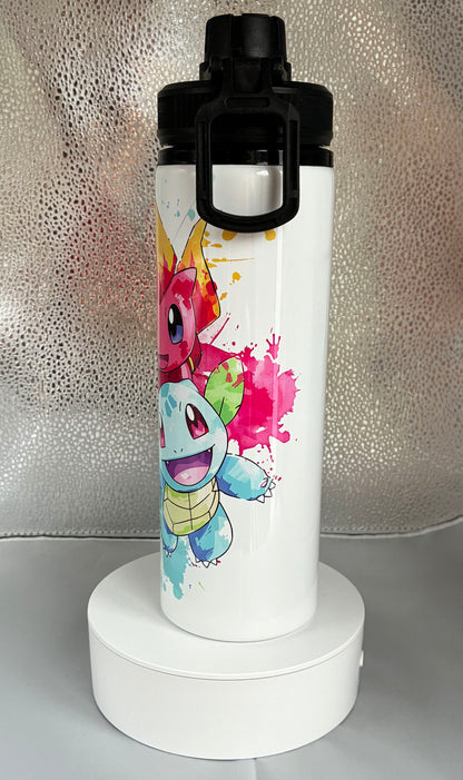 Pokemon Style 850ml Sports Water Bottle with Screw Top Smart Lid