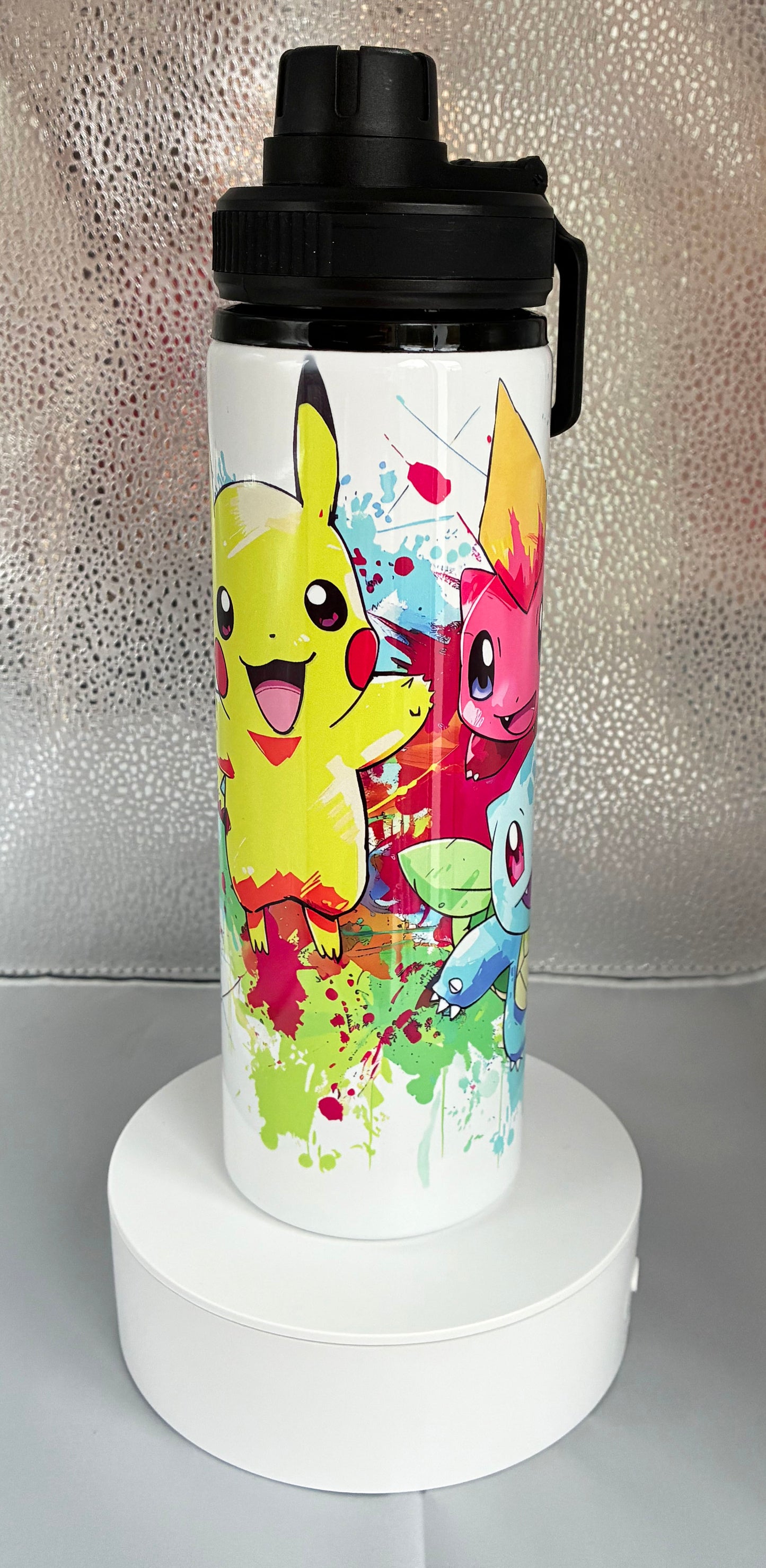 Pokemon Style 850ml Sports Water Bottle with Screw Top Smart Lid