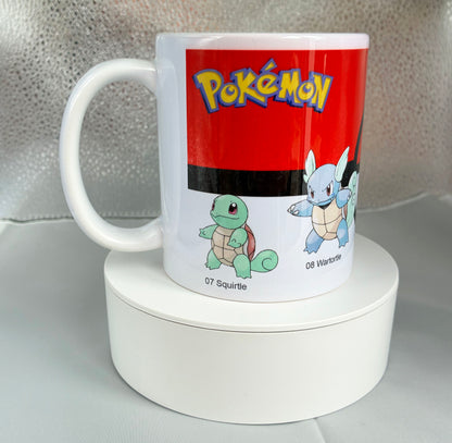 Pokemon Squirtle, Wartortle, Blastoise & Mega Blastoise 11oz Coffee Mug